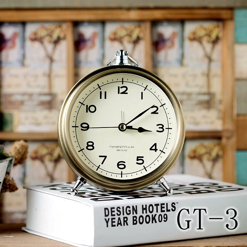 Европейский бронзовый металлический будильник креативное украшение для офисного стола немой настольные часы римские цифры настольные Ретро небольшие часы