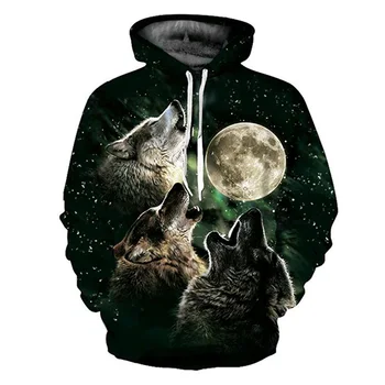 

2019 3D Print Men Hoodies Animal Wolf Design Hoodie Casual Hoodies Men Women Autumn Winter Pullovers Sweatshirts Tracksuit