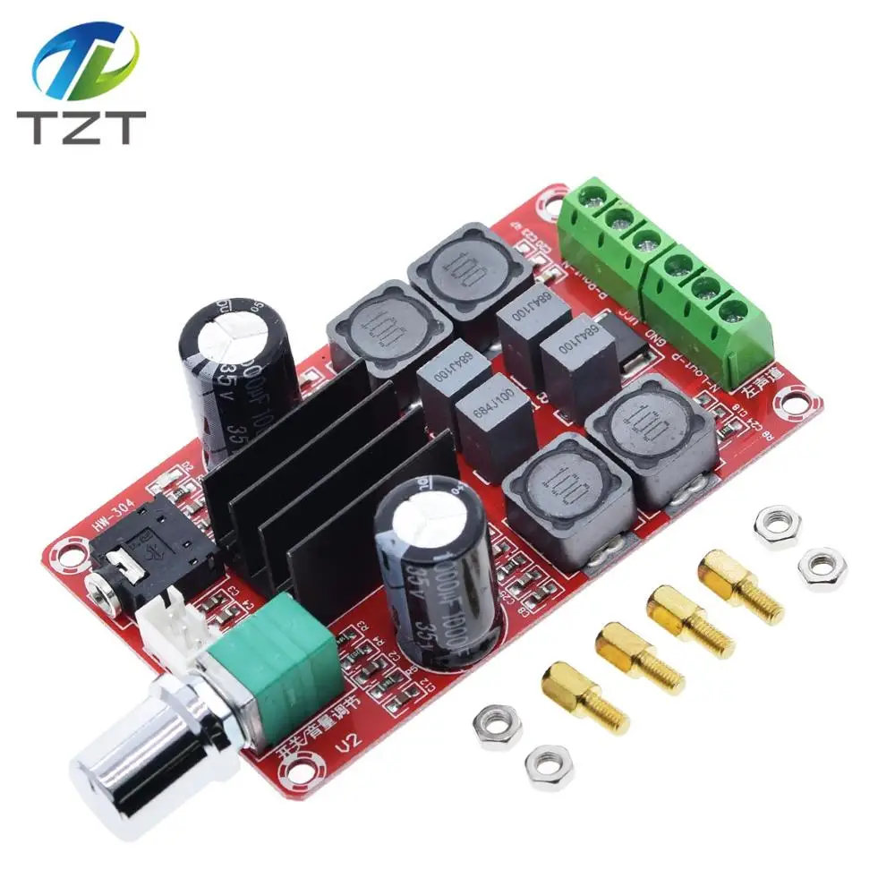 TZT 2*50 Вт TDA3116D2 высокомощный цифровой усилитель плата TPA3116 двухканальный 12-24 В |