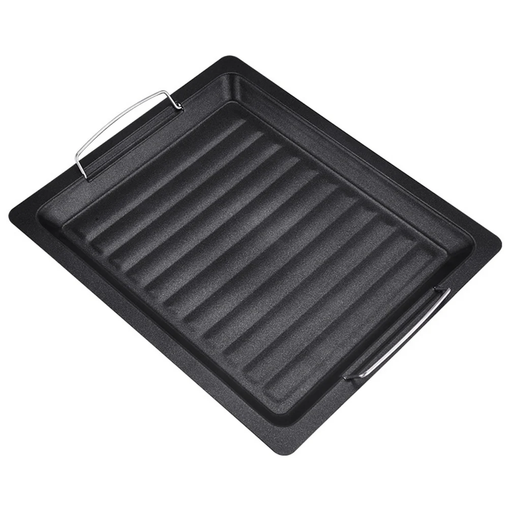 

Non-Stick Thick Square Grill Pan with Two Helper Handles for Outdoor BBQ FK88