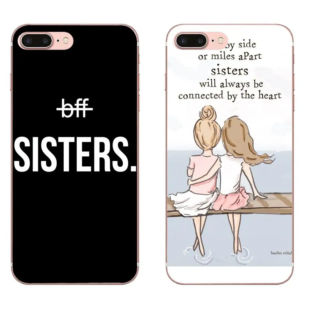 Мягкие чехлы для Apple iPhone 4 5 5C 6 6S 7 8 Plus X XS Max XR лучшие друзья Bff Sisters | Мобильные