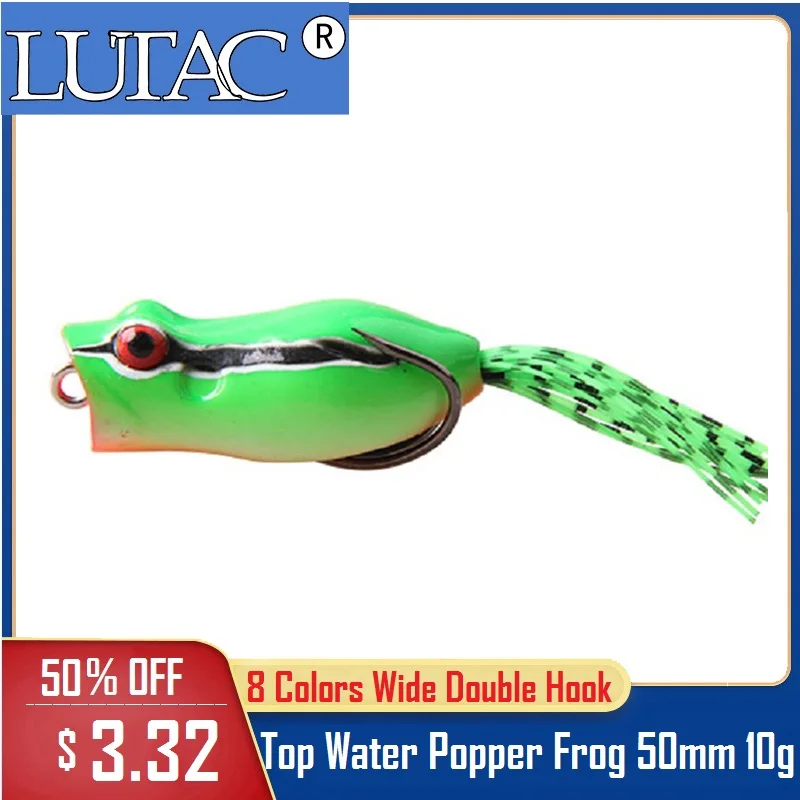 LUTAC Лягушка приманка 50 мм/10 г Topwater Sillicone Popper лягушка рыболовные приманки двойной