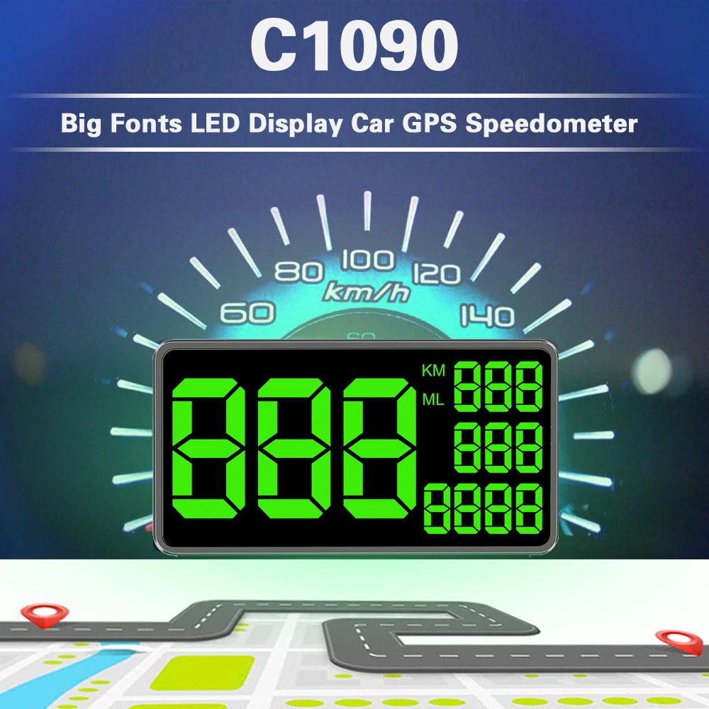 Digital C1090 Gps Speedometer Display Car Hud Digital Car Truck