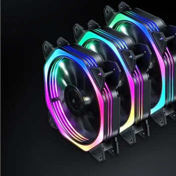 

Durable LED Cooling Fan RGB 12V DC 0.3A Component Computer Case Accessories 1x