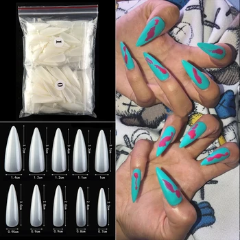 

500Pcs Synthetic Resin Fake Nail Art Tips Transparent False Nail Tip Half Artificial for Nail Salons DIY Acrylic Gel UV Manicure