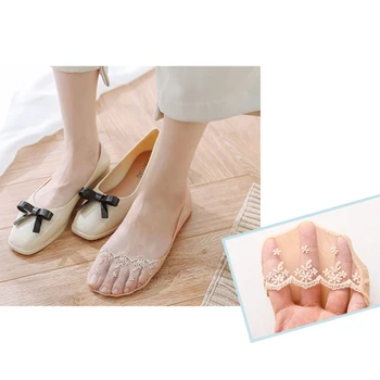 

One Pair Antiskid Boat Socks Breathable Half Feet Socks for Women Cotton Invisible Sling No Show Low Cut Short Socks Slipper