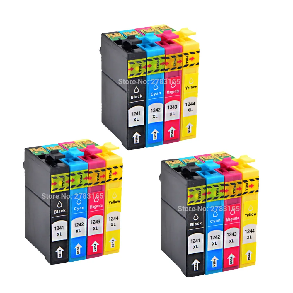 12 Pack Compatible Ink Cartridge T1241 T1242 T1243 T1244 for Epson NX125/NX127/NX130/NX230/NX330/NX420 Workforce320 Printer | Компьютеры и