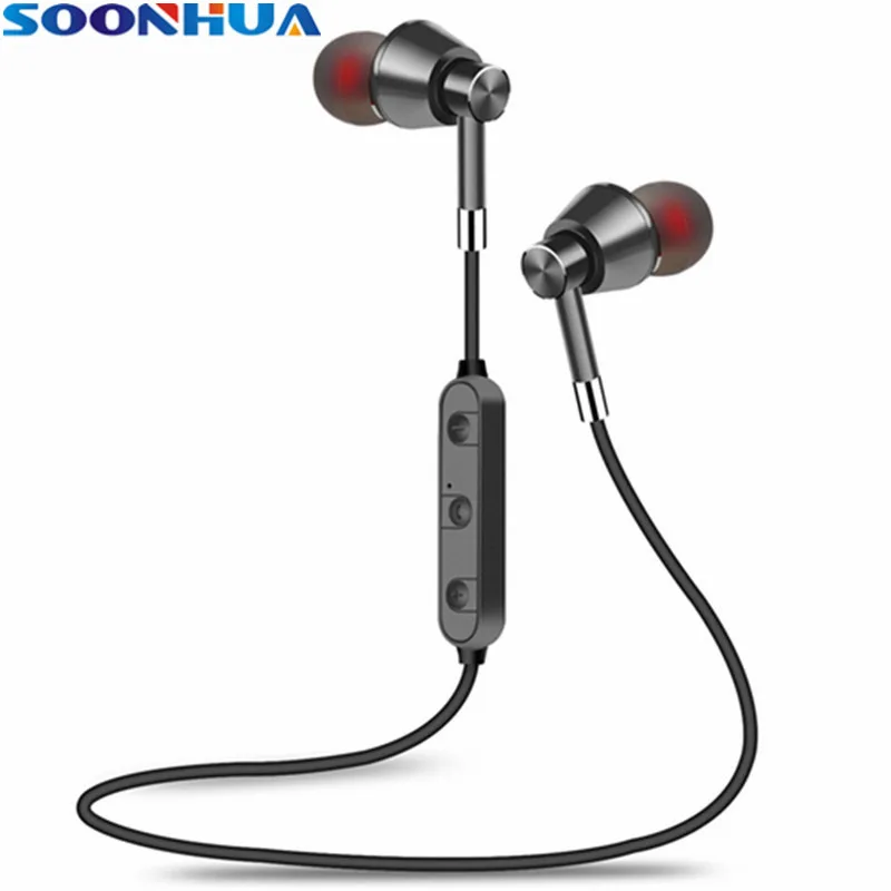 Магнитные беспроводные Bluetooth-наушники SOONHUA мягкие силиконовые водонепроницаемые