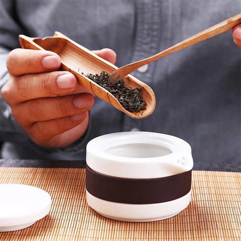 3 шт./компл. Керамика Чай чашки набор Портативный кунг-фу Чай горшок в деловом стиле, с чехлом для дома и путешествий LXY9