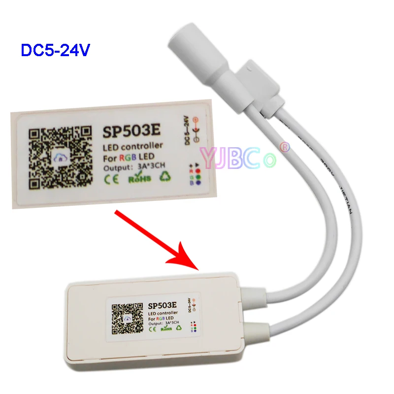 

SP503E RGB Led strip light Controller DC5V 12V 24V 5050 5630 5730 2835 RGB Led lamp tape dimmer