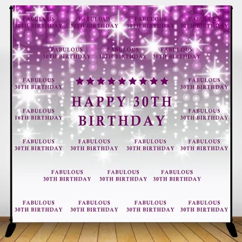

Mehofoto Happy 30th Birthday Backdrop Light spot and Repeat Glitter Background Adults Birthday Celebration Party Banner Decor