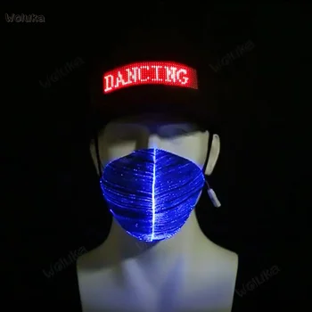 

LED light mask colorful fiber cloth light mask mask trend personality bar Bluetooth LED screen light hat CD50 W02