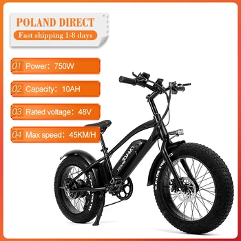 

[EU Direct] CMACEWHEEL T20 48V 10AH 750W Electric Bike 20in Fat Tires 3 Modes Speed Electric Bicycle 45KM/H Top Speed Disc Brake