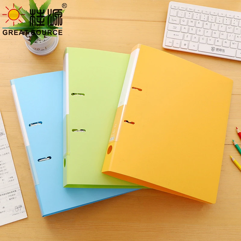 MQQ A4 Lever Arch File StrongLine ABS on Board 55mm (1.97") Spine Pull Stationery Document Storage Assorted Bright Colours(2PCS)