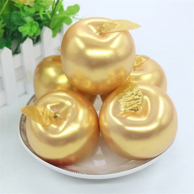 

Christmas Day Gift Simulation Fruit Vegetable Photography Props Window Display Gold Apple Silver Apple Christmas Ornament M3438