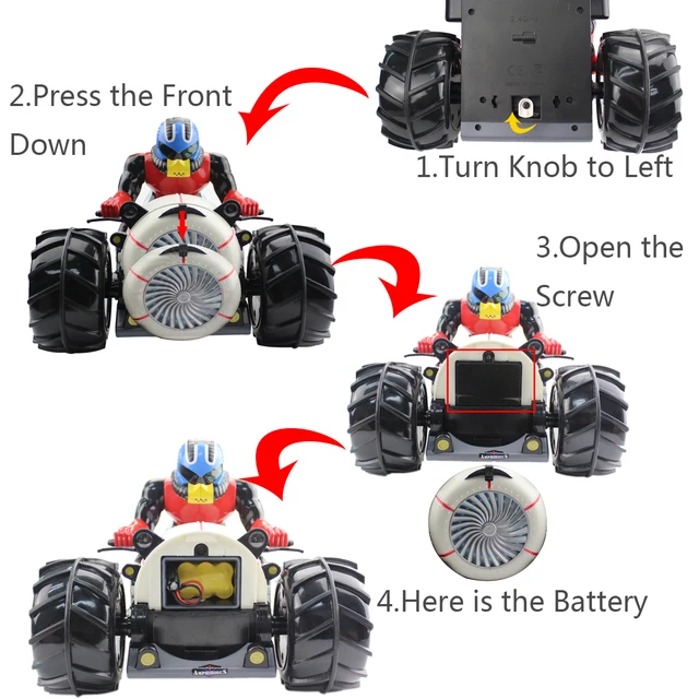 2.4G RC Car Dirt Bike Rock Crawler Amphibious Radio Control Motorcycle Stunt Racing Vehicle Model Light Electric Hobby Toys 3