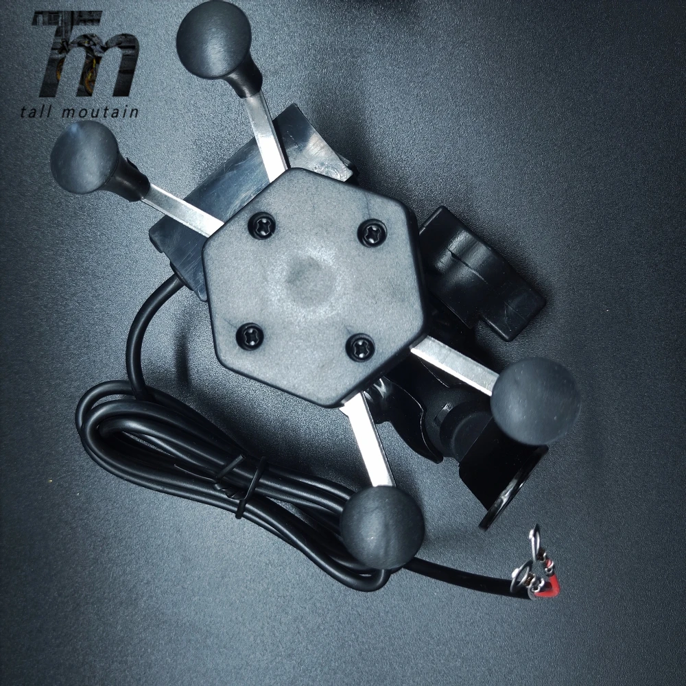 Espejos de motocicleta x-grip 3 5-6 pulgadas soporte montaje teléfono móvil cargador USB para Harley Softail Electra Glide | Автомобили
