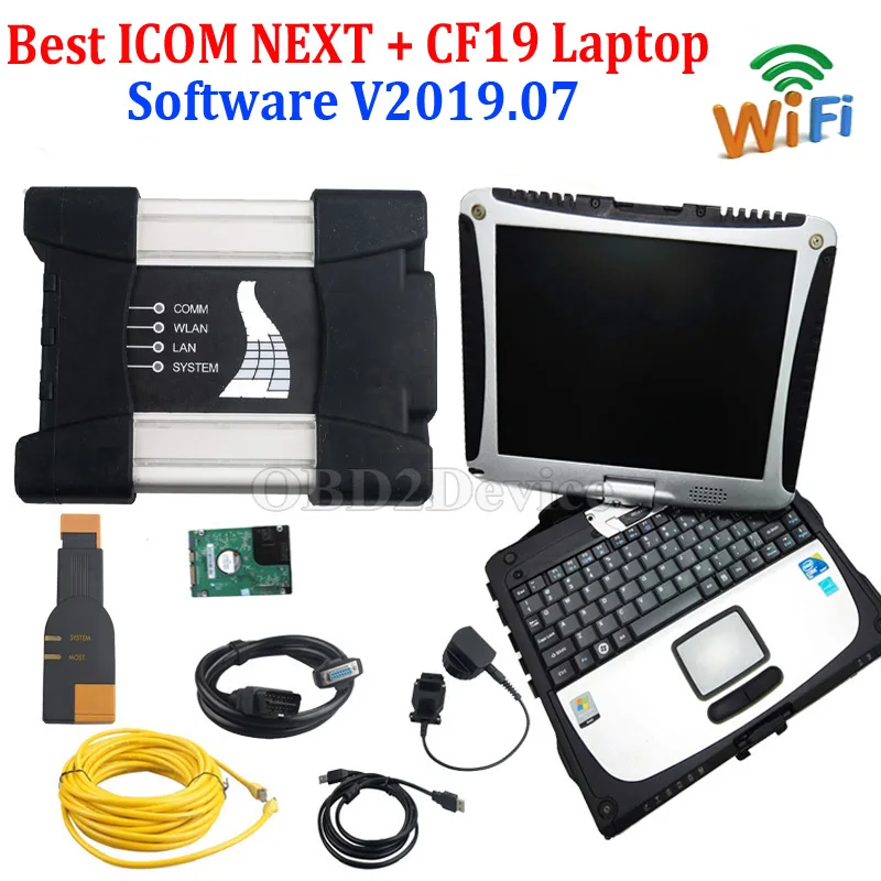 ICOM NEXT wifi функция диагностический интерфейс с CF19 ноутбук V2019.9 программное обеспечение HDD 500 Гб ISTA ICOM NEXT A+ B+ C диагностический инструмент - Цвет: WIFI  ICOM NEXT CF19
