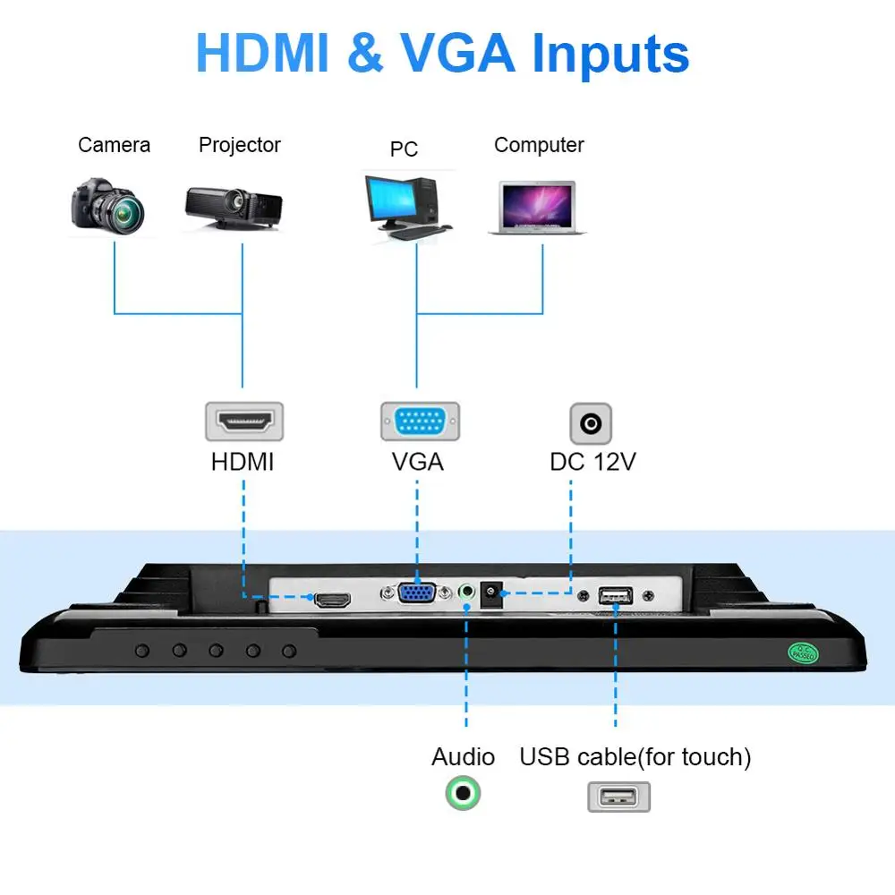 Eyoyo EM15T 1" сенсорный экран монитор для кассовой системы дисплей с HDMI VGA динамик 1024 × 768 для промышленного компьютера ПК
