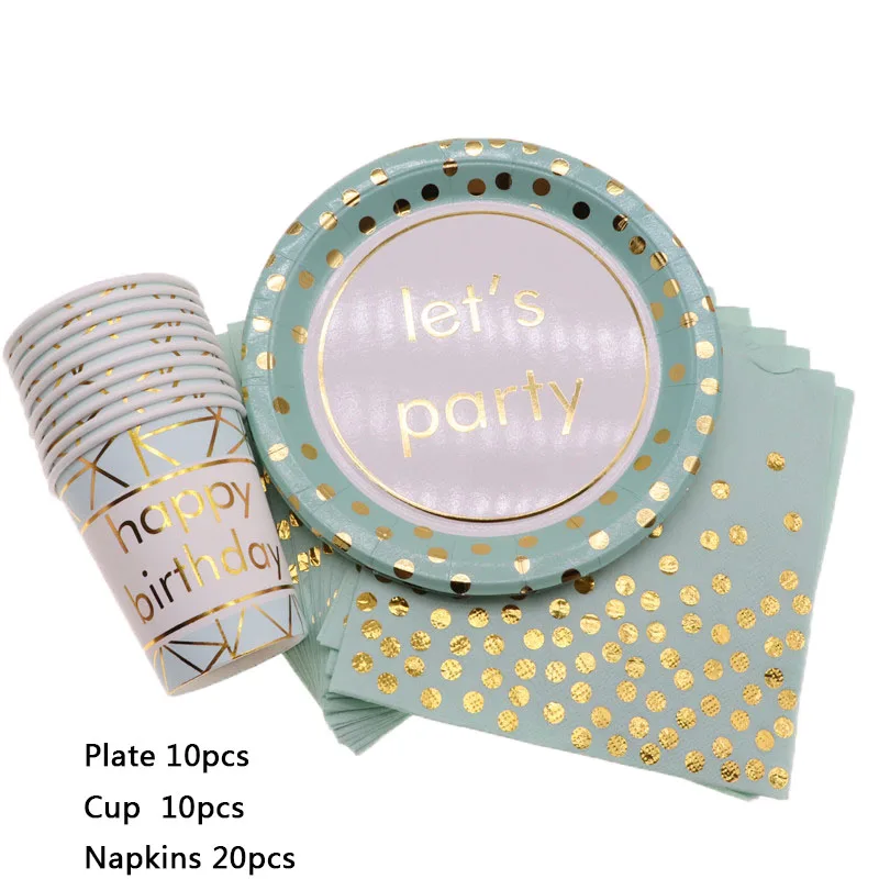 Лимонно-желтая одноразовая бумажная посуда украшения на день рождения для свадебного первого причастия вечерние принадлежности