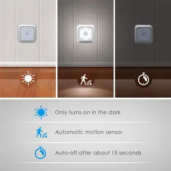 

6 Led Lamp Beads Induction Night Light Lamp Adjustable Brightness Infrared Smart Control With Smart Human Body Motion Sensor