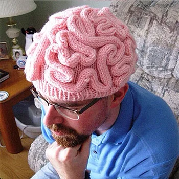 

Funny Cool Winter Personality Horrible Brain Wool Hat Warm Handmade Men's Women's Beanie Caps Party Gifts Crocheted Beanies Hats