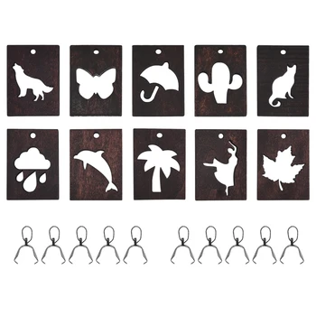 

10Pcs Wood Open Bezel with Seed Buttons Pendants Setting Resin Mold DIY Earrings Charms Necklace Jewelry Making