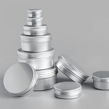 

10pcs 5ml 10ml 15ml Tin Box Refillable Containers Aluminum Cosmetic Small Tins Storage Jars Empty Screw Top Sample Containers