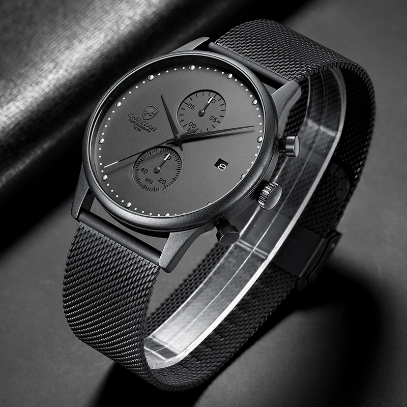 New Cheetah Brand Men Watches Chronograph Quartz Watch Men Stainless Steel Waterproof Sports Clock-4