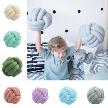 

20cm/27cm/35cm Weave 3 Strands Knotted Ball Round Throw Pillow Waist Back Cushions Home Sofa Bed Decoration Dolls Toys For Kids