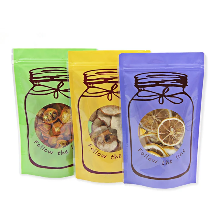 

200Pcs/lot 3 Colors Plastic Stand Up Zip Lock Packaging Bag with Clear Window Doypack Dried Flower Zipper Pack Pouch 10x16cm