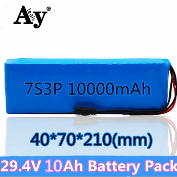 

24V Battery 7S3P 29.4V 10Ah Li-ion Battery Pack with 20A Balanced BMS for Electric Bicycle Scooter Power Wheelchair no charger