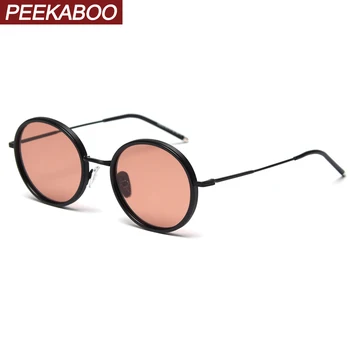 

Peekaboo man polarized sunglasses oval orange black 2020 summer retro round sun glasses for women uv400 metal high quality
