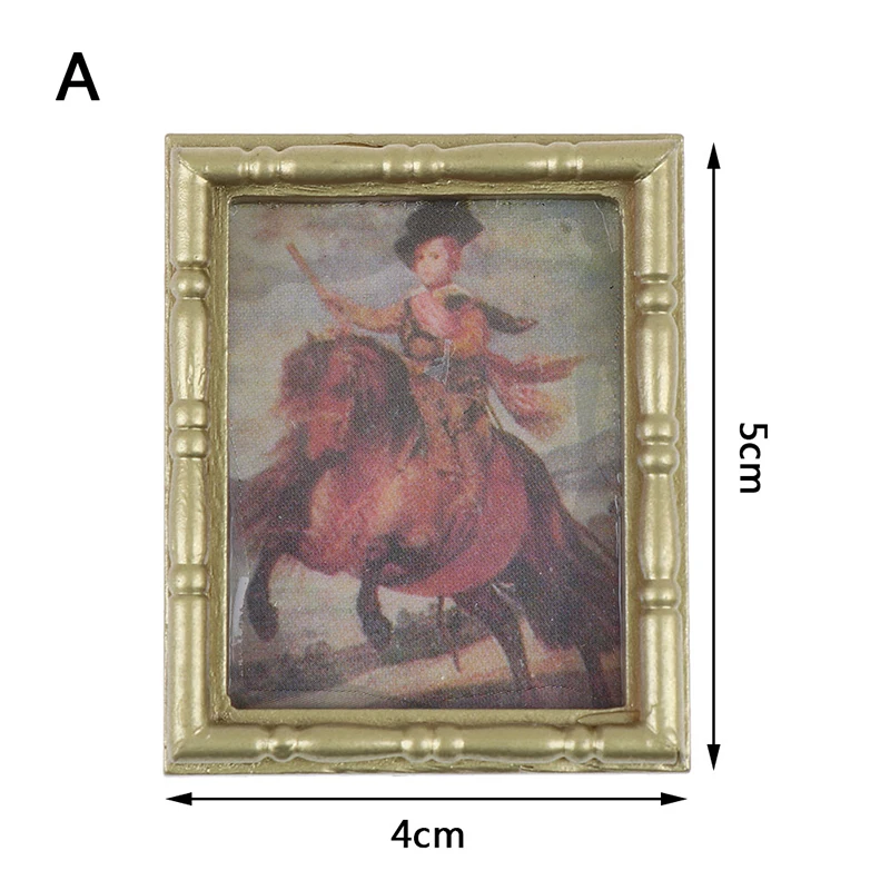 1PCS Горячая 1:12 1/12 масштаб фотографии картина маслом Настенная картина для 1:12 кукольный домик Миниатюрный Miniaturas Casa De Munecas - Цвет: 1PCS
