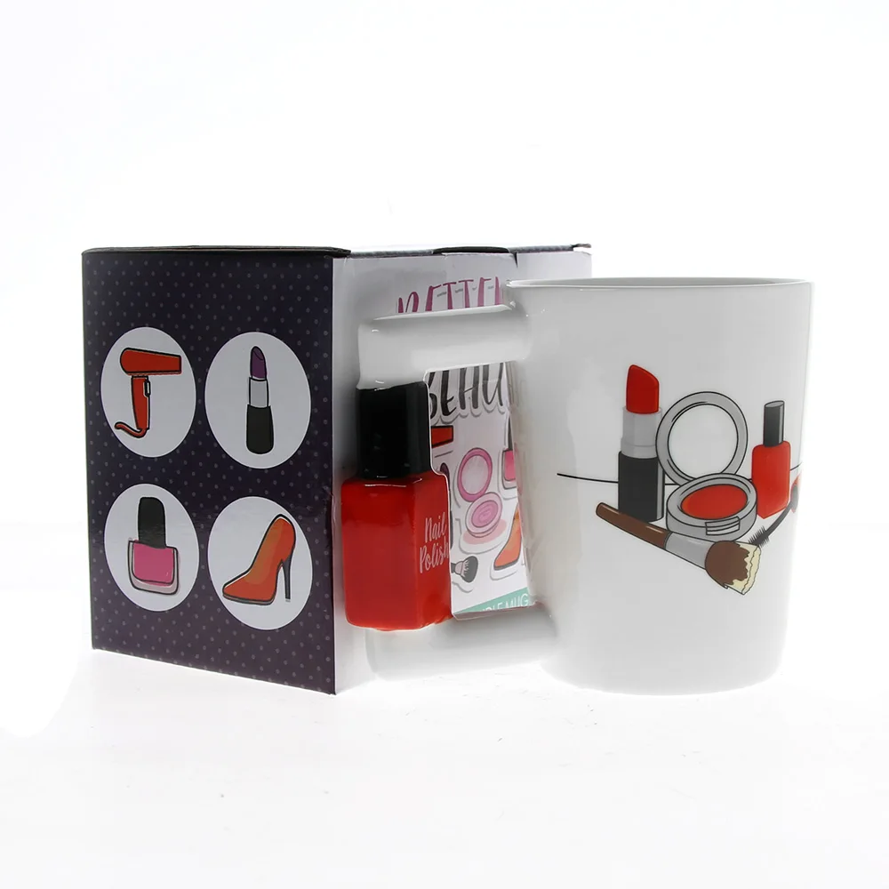 Набор инструментов для девочек: кружка с лаком для ногтей, уникальная Подарочная чашка для чая