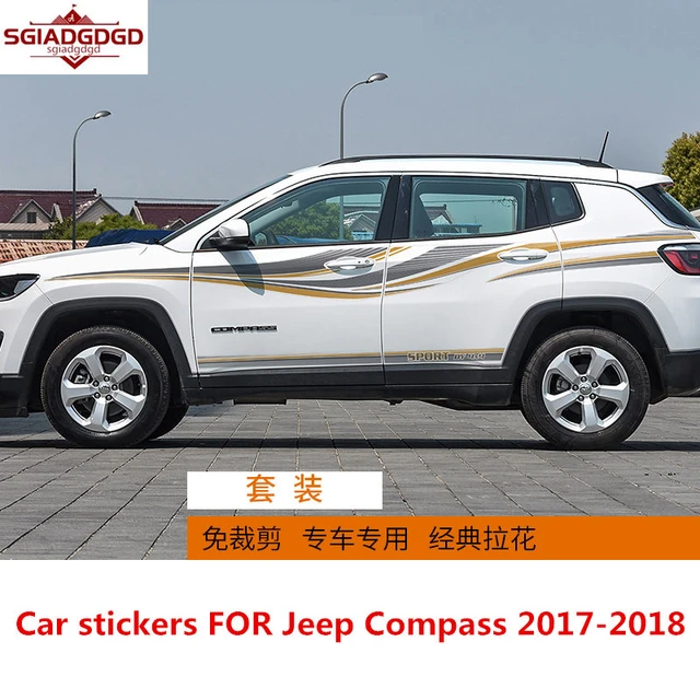 For Jeep Compass 2017-2018 Car Sticker Car Door Waist Line Garland Color  Strip Compass Off-road Sports Sticker Modified Decal - Car Stickers -  AliExpress