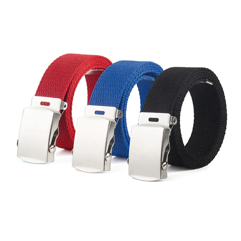 

AWAYTR 25mm Children's Belt Fashion Canvas Waistband With Thick Rolling Buckle Canvas Belt for Kids Boys Girls