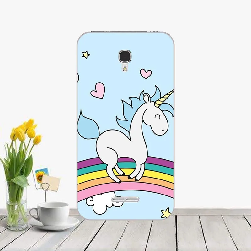Чехол с рисунком для Alcatel One Touch Pop 4 5 0 5051 5051D 5051J разноцветный чехол сотового