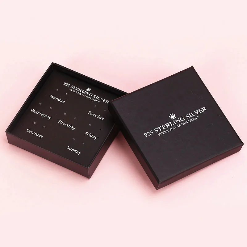 

One Week Ear Stud Box-Style Elegant Seven Pairs of Ear Stud Gift Box Jewlery Box Jewelry Box