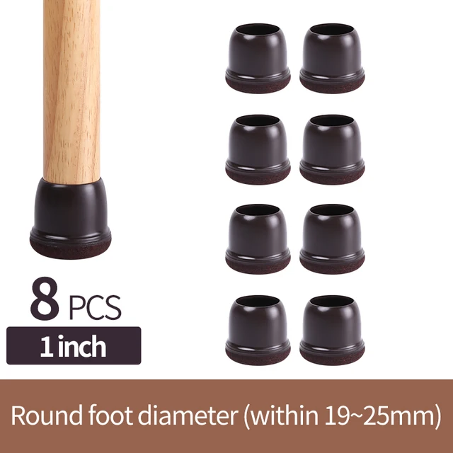 Upgraded Chair Leg Protector Covers Pads For Hardwood Furniture Floor Protectors Caps Sock Round Square Feet Protection Non Slip Diameter 19-25mm