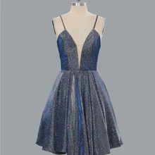 К требованиям заказчика; сверкающие; короткие платья для выпускного с низким вырезом на спине; с тонкими лямками блестящие платья на выпускной бал вечерние платья коктейльное платье недорого