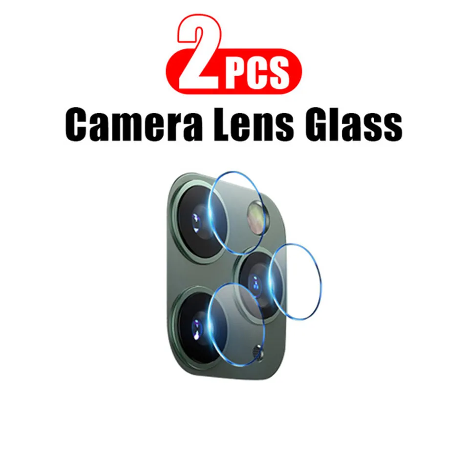 2Pcs Lens Glass 100D полное покрытие Гидрогелевая пленка для iphone 11 Pro Max X XR XS мягкая защитная пленка для экрана для iphone 7 8 PLus объектив камеры стеклянная пленка - Цвет: 2Pcs Lens Glass