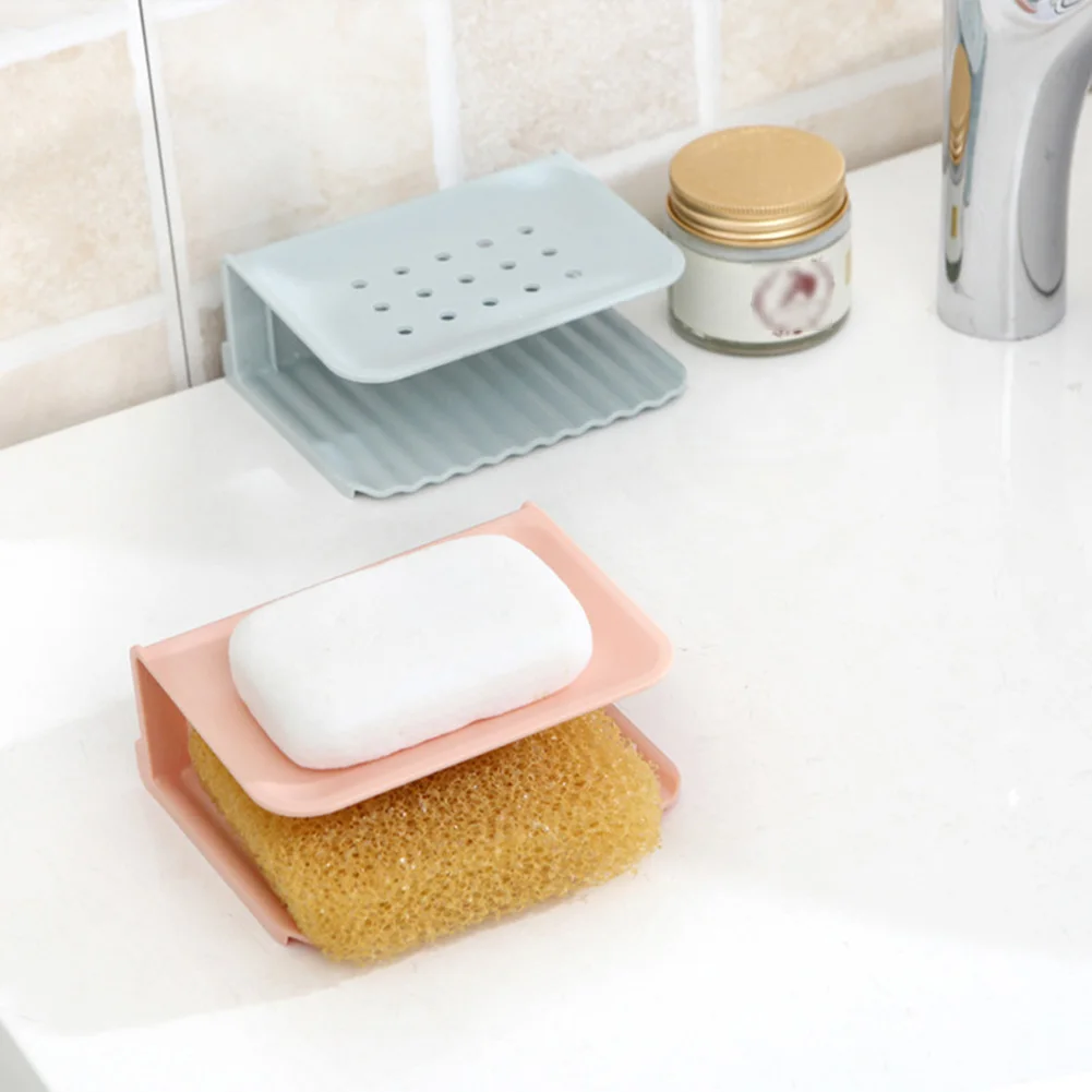 Stand Sucker Double Layer Drain Water Basket Accessories Soap Dish Home Bathroom Box Tools Wall Dry Kitchen
