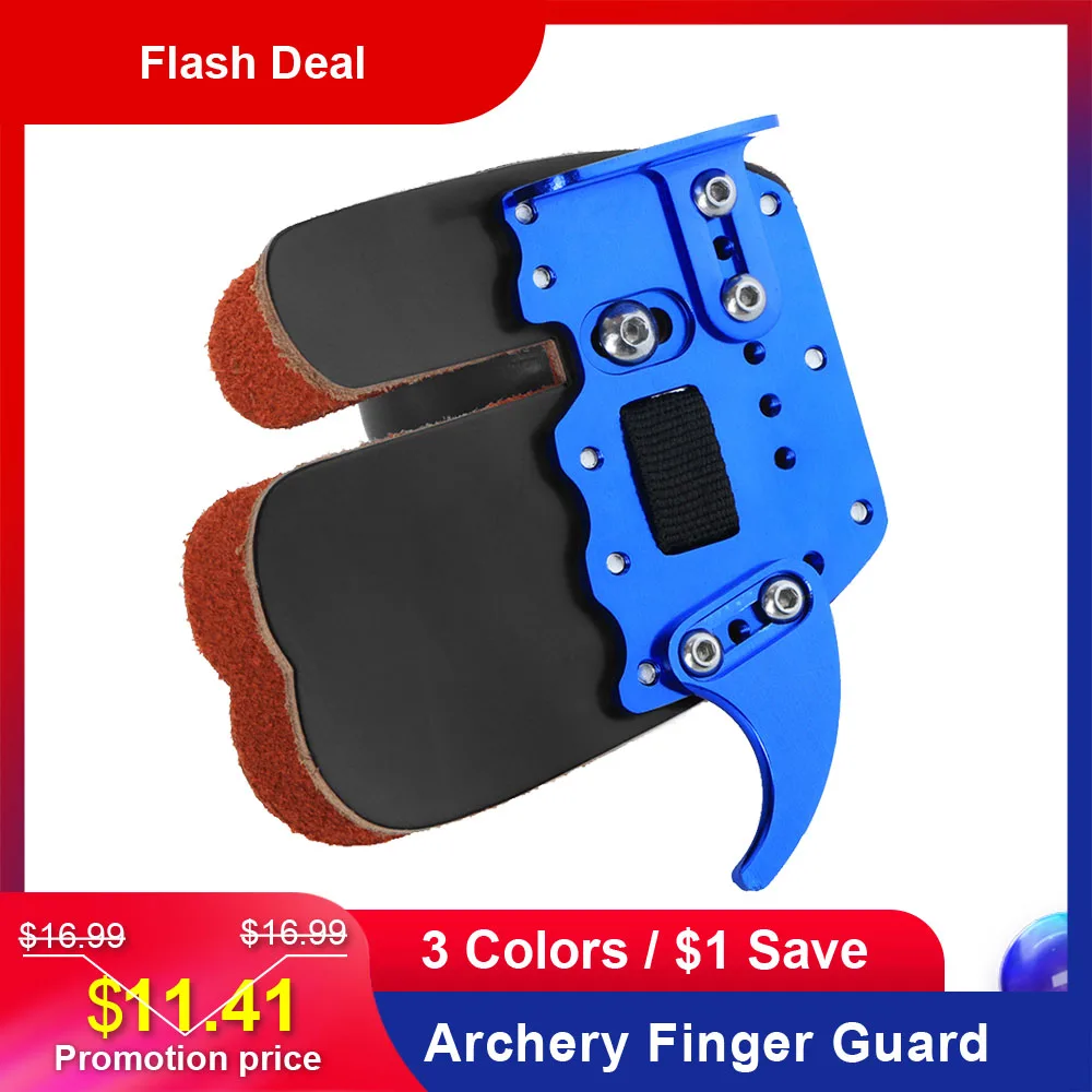 Leather Archery Finger Guard Protection Pad Glove Tab Bow Shooting Protector ZB