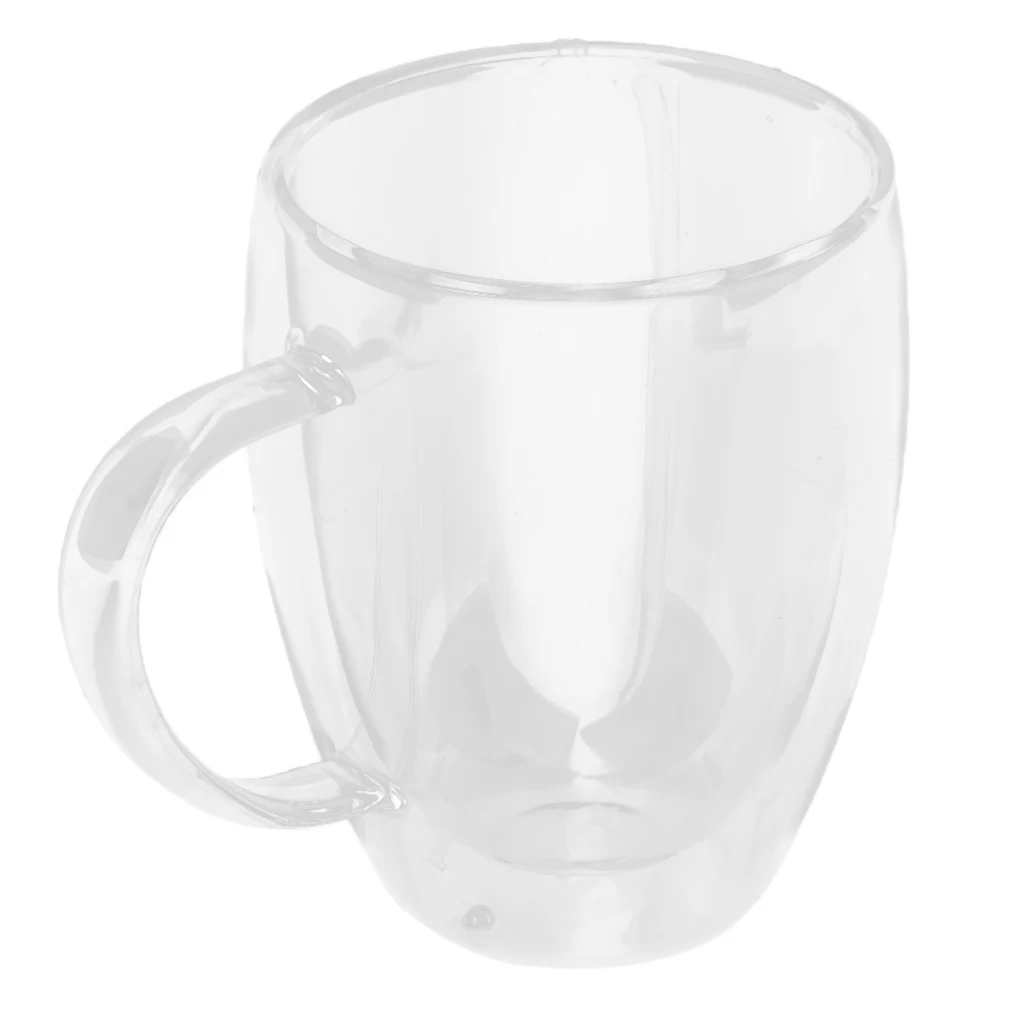 Coffee Mug Double Wall Heat Resistant Glasses with Handle Transparent Glass Cup Drinkware Tea Milk Drinking Tools