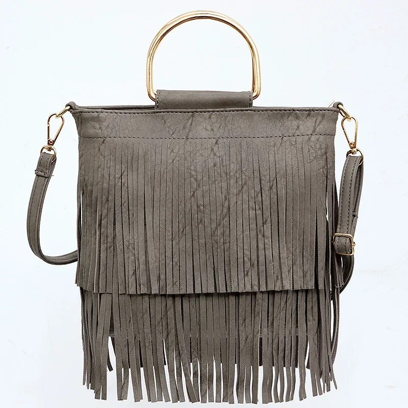 Women bag European and American fashion trend handbag elegant tassel bag single shoulder cross vertical squar vertical square