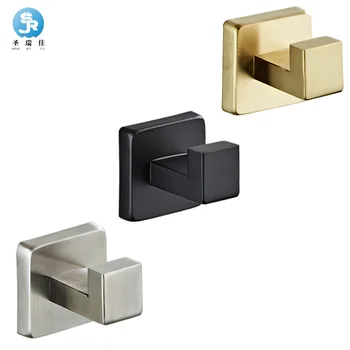 

Bathroom 304 Stainless Steel Single Hook Kitchen and Bathroom Pendant Black Row European-Style Wall-Mounted Clothes Hook