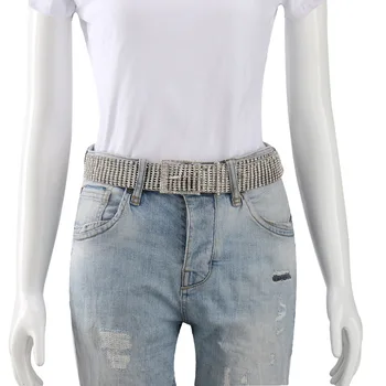 

2020 Spring Fashion New Design Female All-match Diamond Wide Belt Stylish Belts For Women Solid Trendy Belt Tide Waistband ZK495