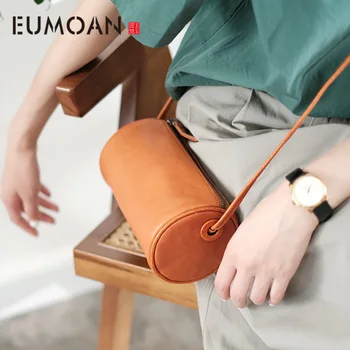 

EUMOAN One-shoulder leather bag, women's stiletto cylindrical popular bucket bag, ladies lightweight cylinder bag