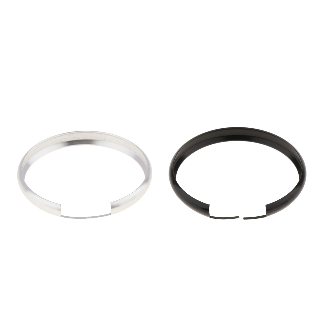 2pcs Alumnium Smart Key Fob Ring Rim Protective Trim Rings Replacement for Mini Cooper Countryman - Silver & Black